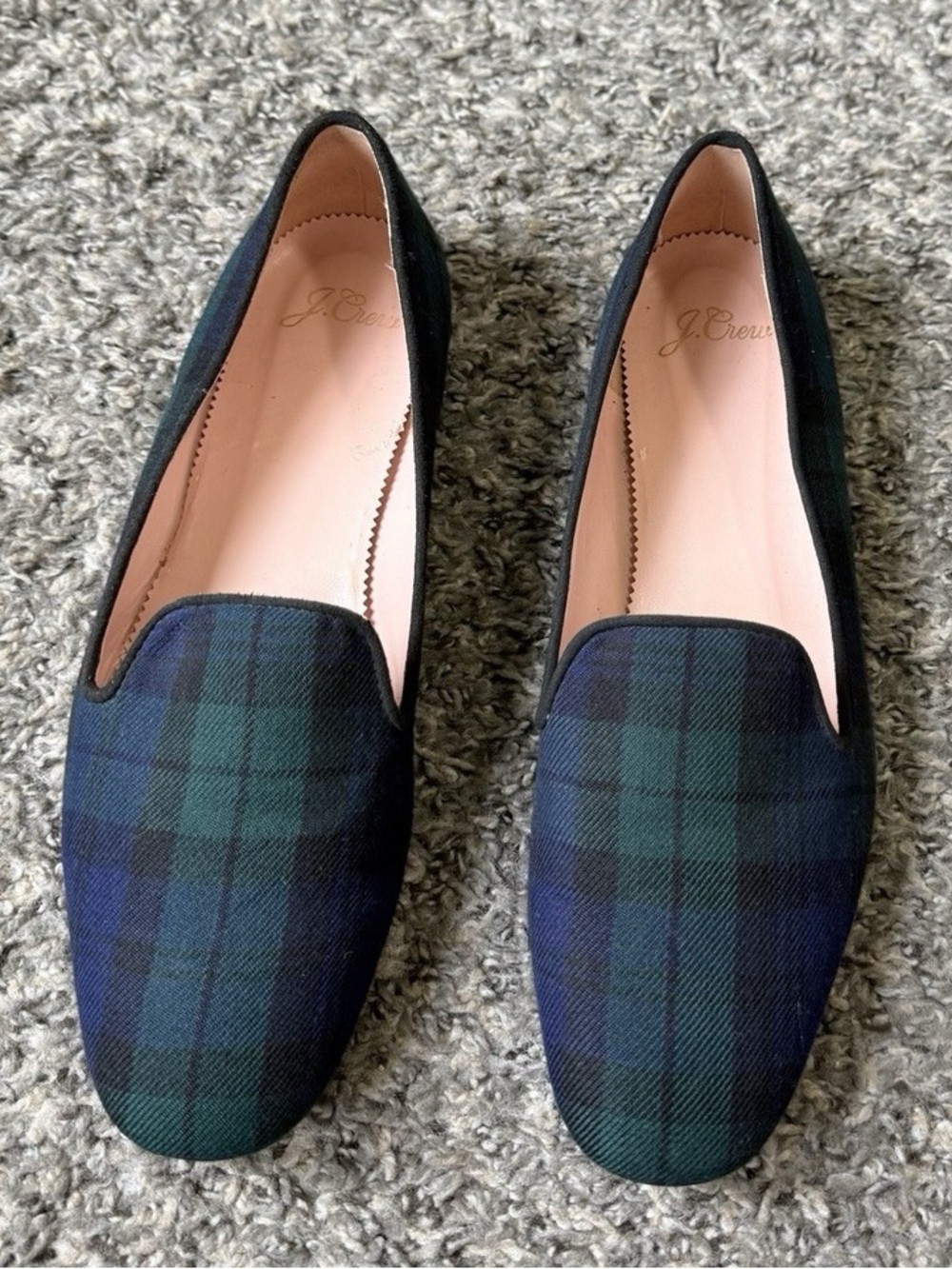 J.Crew Tartan Plaid Smoking Loafers